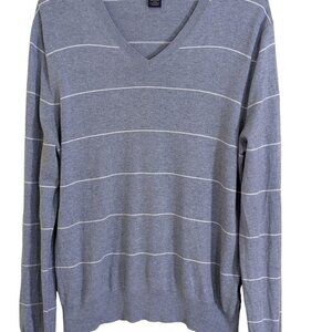 Banana Republic Mens Silk Cashmere Lightweight Sweater Size Med Striped V Neck
